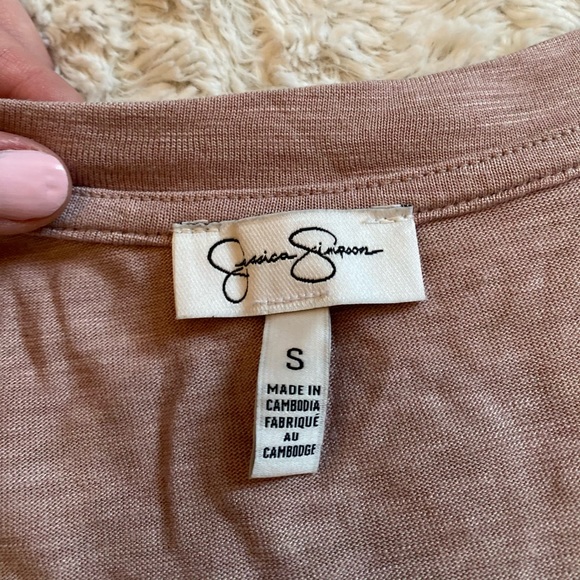 NWOT Jessica Simpson super short sleeve knitted t shirt blouse - Picture 2 of 2